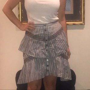 NWT BCBGMaxAzria Tribal Print Button Skirt